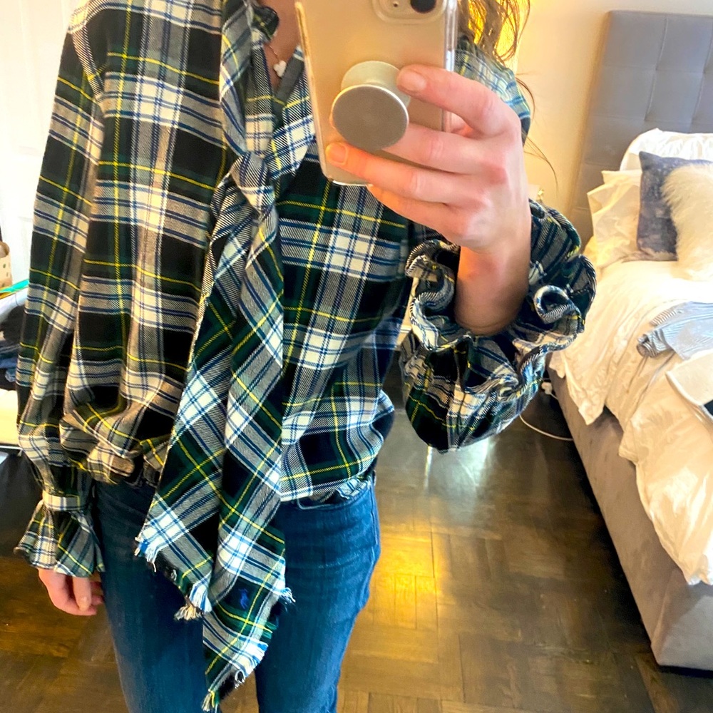 POLO ralph lauren flannel blouse